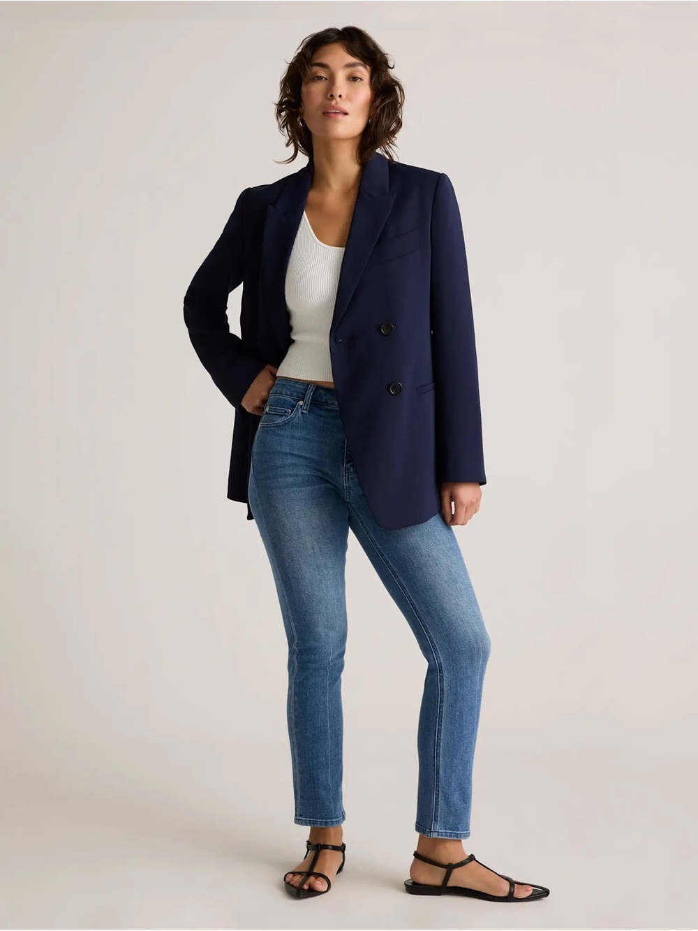 Quince Luna Stretch Slim Straight Jeans